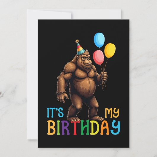 Bigfoot Verjaardagsfeest - Het is mijn verjaardag Kaart (Voorkant)