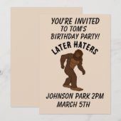 BIGFOOT VERJAARDAGSFEEST OP MAAT UITNODIGINGEN (Voorkant / Achterkant)