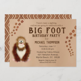 Bigfoot verjaardagsfeestuitnodigingen kaart
