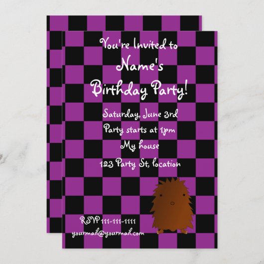 Bigfoot verjaardagsuitnodiging kaart (Voorkant / Achterkant)