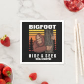 Bigfoot verstoppen in een boom retro servet (Insitu)