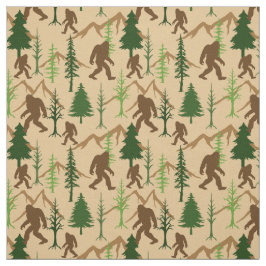 Bigfoot Verstoppen in het bos Sasquatch Patroon Stof