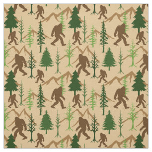 Bigfoot Verstoppen in het bos Sasquatch Patroon Stof