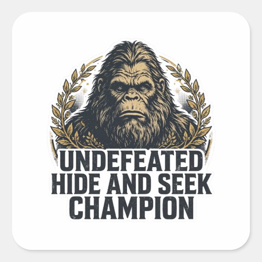 Bigfoot Verstoppertje Kampioen Patch Sticker (Voorkant)