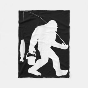 Bigfoot vishengirt Grappige Sasquatch en vis Fleece Deken