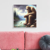 Bigfoot vissen canvas afdruk (Insitu (Woonkamer))