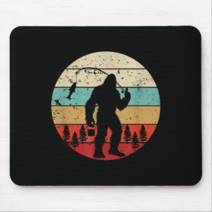 Bigfoot Vissen Grappige Visser Retro Sasquatch Va Muismat