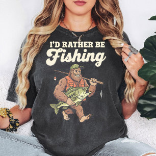 Bigfoot vissen ik ging liever vissen Grafisch T-shirt