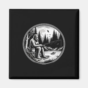 Bigfoot Vissen Meer Sasquatch Visser Funny Vis Magneet
