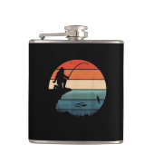 Bigfoot Vissen Sasquatch Frisherman Funny Fathers Heupfles (Voorkant)