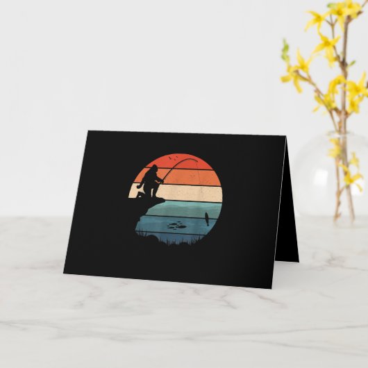 Bigfoot Vissen Sasquatch Frisherman Funny Fathers Kaart (Gele Bloem)