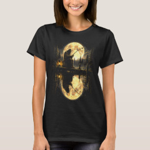 Bigfoot vissen volle maan meer reflectie buiten t-shirt