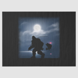 Bigfoot Vist Funny Sasquatch en Fish Night Fis Tissuepapier