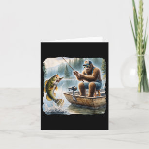 Bigfoot Vist Funny Sasquatch Summer B Fisherman Kaart