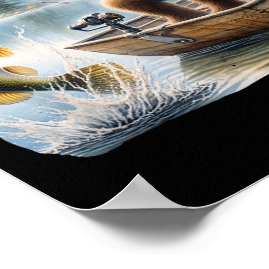 Bigfoot Vist Funny Sasquatch Summer B Fisherman Poster (Hoek)