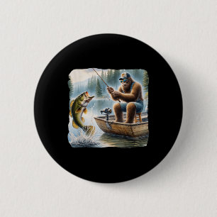 Bigfoot Vist Funny Sasquatch Summer B Fisherman Ronde Button 5,7 Cm