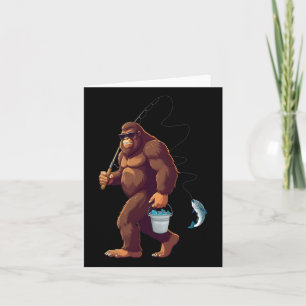 Bigfoot Vist Grappige Retro Sasquatch Visser Da Kaart