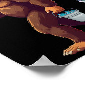 Bigfoot Vist Grappige Retro Sasquatch Visser Da Poster (Hoek)