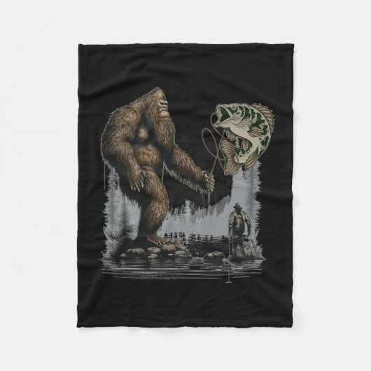 Bigfoot Vist grappige Sasquatch vis Fleece Deken (Voorkant)