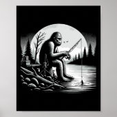 Bigfoot Vist Lake Sasquatch-visser Funny Fis Poster (Voorkant)