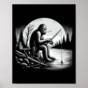 Bigfoot Vist Lake Sasquatch-visser Funny Fis Poster