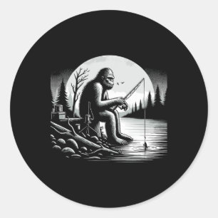 Bigfoot Vist Lake Sasquatch-visser Funny Fis Ronde Sticker