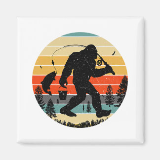 Bigfoot Vist Yeti Sasquatch Vissers Retro Magneet
