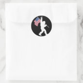 Bigfoot Vlag van de VS Ronde Sticker (Tas)