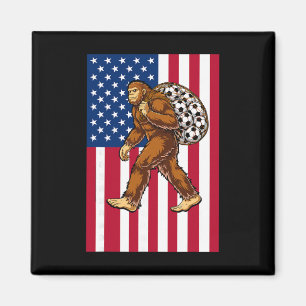 Bigfoot Voetbal Usa Vlag Grappig Patriottisch Sasq Magneet