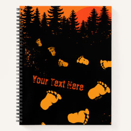 Bigfoot Voetsporen Bij Zonsondergang Notitieboek