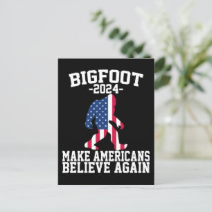 Bigfoot Voor President 2024 Grappige Bigfoot Briefkaart