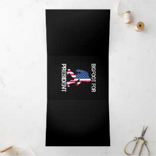 Bigfoot voor President Funny Bigfoot Drieluik Wenskaart