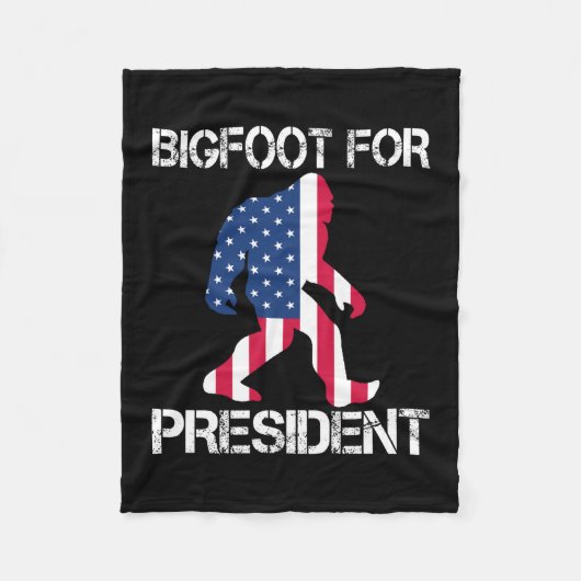 Bigfoot voor President Funny Bigfoot Fleece Deken (Voorkant)