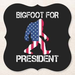 Bigfoot voor President Funny Bigfoot Kartonnen Onderzetters