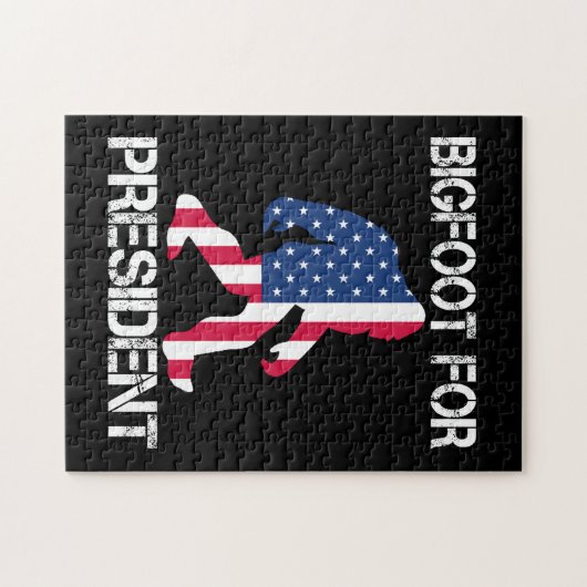 Bigfoot voor President Funny Bigfoot Legpuzzel (Horizontaal)