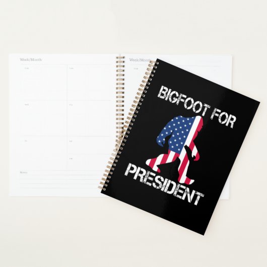 Bigfoot voor President Funny Bigfoot Planner (Display)