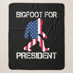 Bigfoot voor President Funny Bigfoot Sherpa Deken