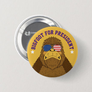 Bigfoot voor President Funny Sasquatch Ronde Button 5,7 Cm