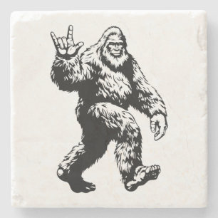 Bigfoot Vrede/Grappige Sasquatch Landelijke Houten Stenen Onderzetter
