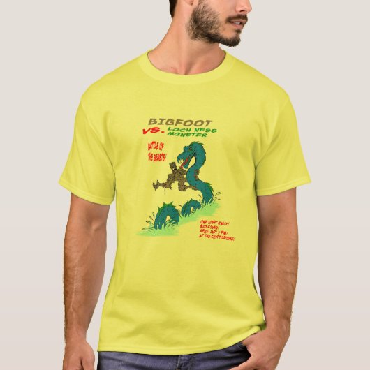 Bigfoot VS. Loch Ness Monster T-shirt (Voorkant)