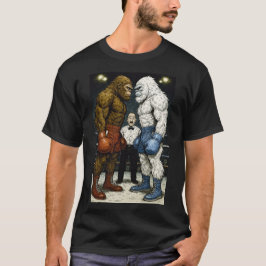 Bigfoot vs Yeti, bokswedstrijd, A.I. stripkunst T-shirt