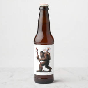Bigfoot-Vuurwerk 4 juli Amerikaanse vlag Sasquatch Bier Etiket