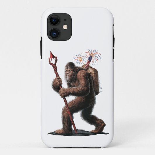 Bigfoot-Vuurwerk 4 juli Amerikaanse vlag Sasquatch Case-Mate iPhone Case (Achterkant)