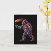 Bigfoot vuurwerk 4 juli Mannen Sasquatch Americ Kaart (Gele Bloem)