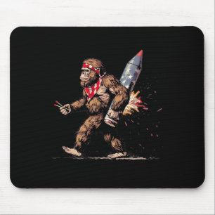 Bigfoot vuurwerk 4 juli Mannen Sasquatch Americ Muismat
