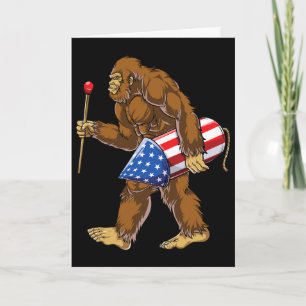 Bigfoot-Vuurwerk 4 juli mannen Sasquatch Amerika Kaart