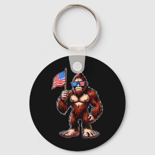 Bigfoot-Vuurwerk 4 juli mannen Sasquatch Amerika Sleutelhanger