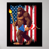Bigfoot vuurwerk 4 juli Sasquatch American U Poster (Voorkant)