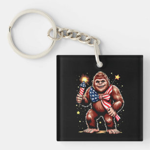 Bigfoot-Vuurwerk 4 juli Sasquatch VS Amerika Sleutelhanger