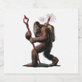 Bigfoot Vuurwerk 4 juli Vlag Sasquatch Bier Etiket (Enkel label)